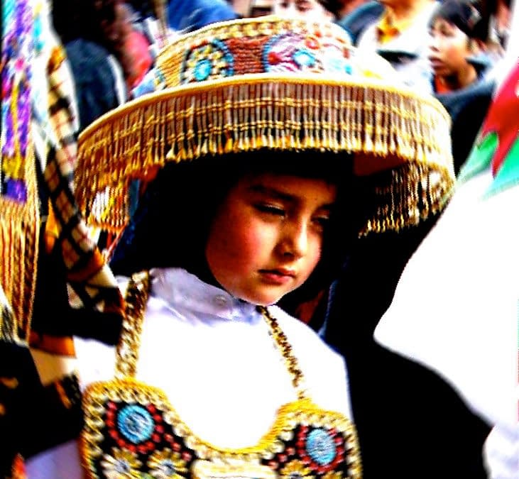 Tired Child at Festival in Peru